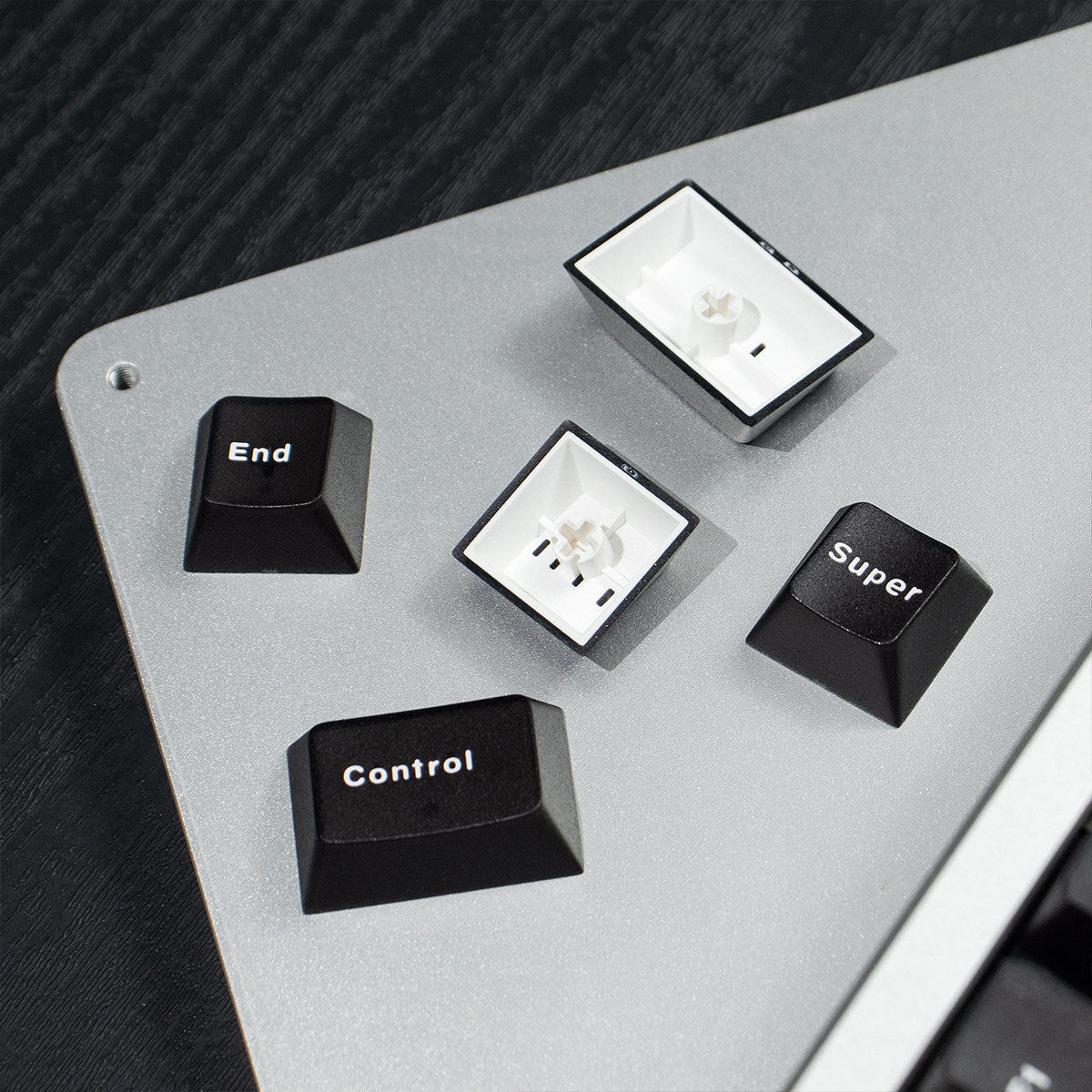 Translucent Keycaps Double-Shot — Black ABS Set, 114 Keys