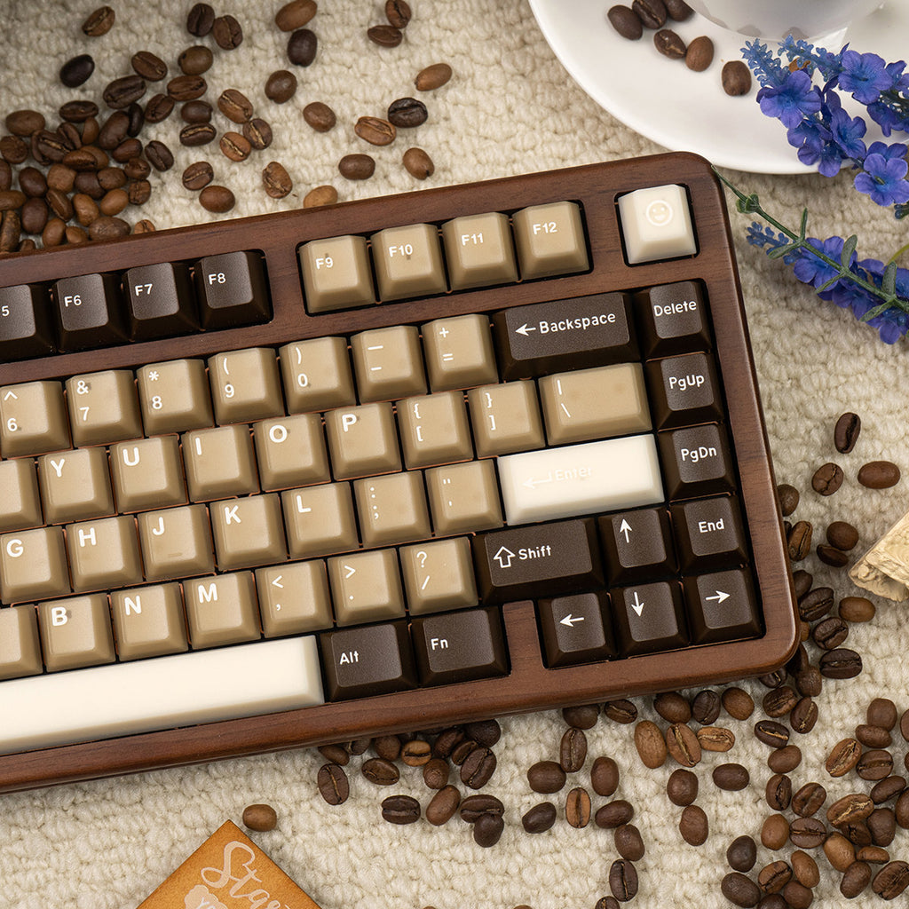 Coconut Latte Semi-Transparent Keycap Set — 164 Keys, Cherry Height, PBT+PC
