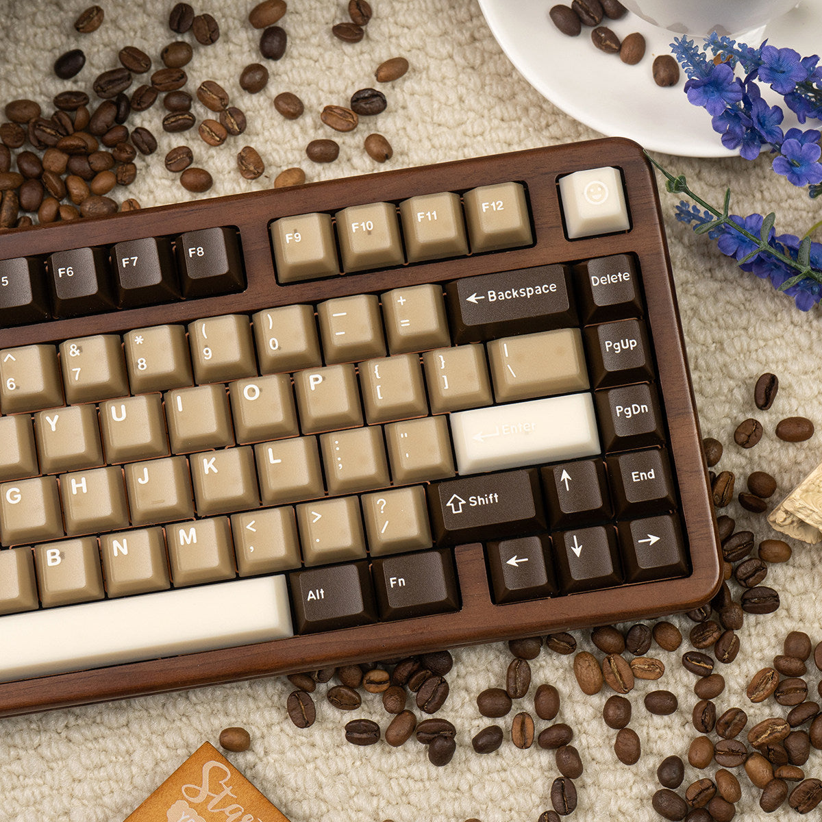 Coconut Latte Semi-Transparent Keycap Set — 164 Keys, Cherry Height, PBT+PC