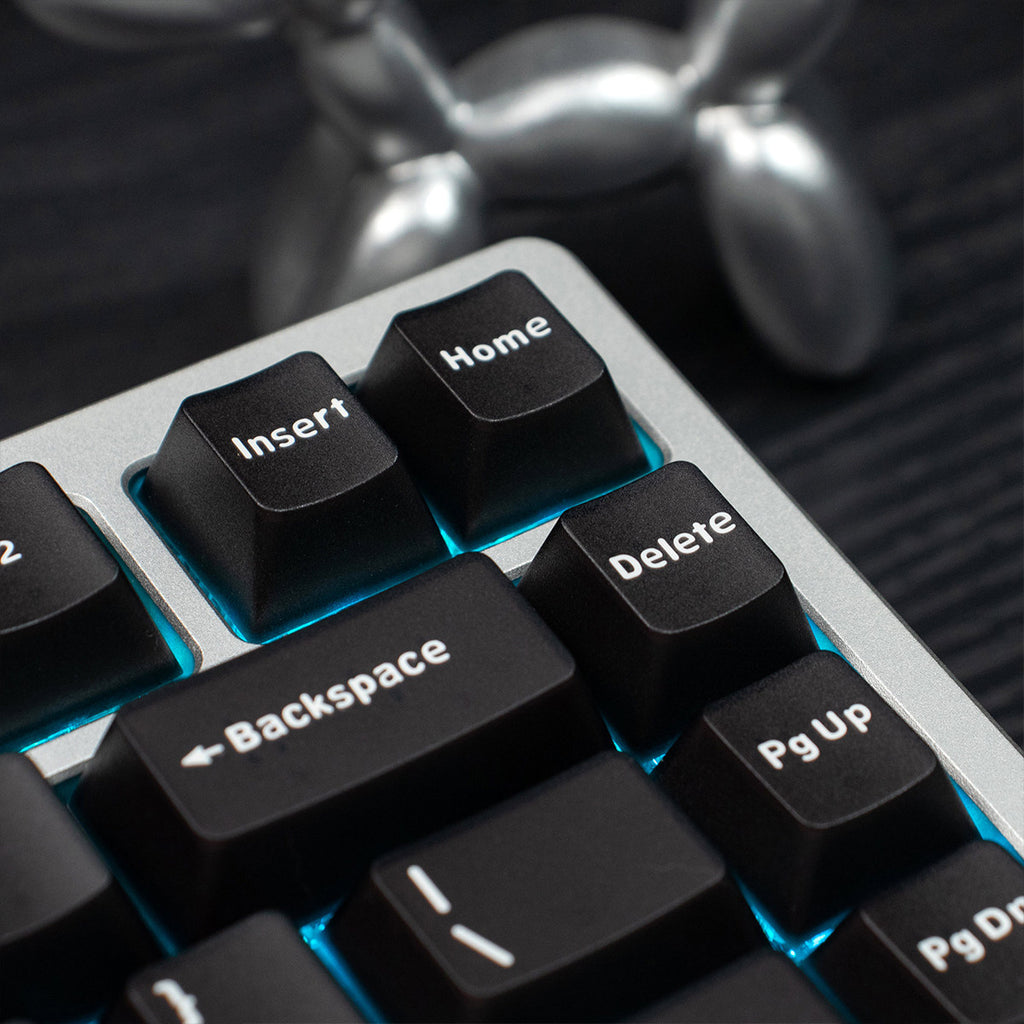Translucent Keycaps Double-Shot — Black ABS Set, 114 Keys