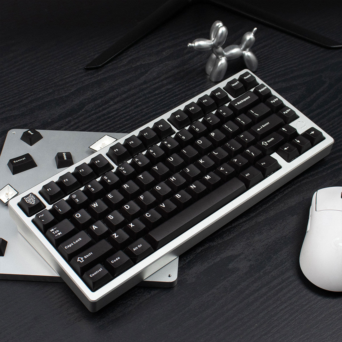 Translucent Keycaps Double-Shot — Black ABS Set, 114 Keys