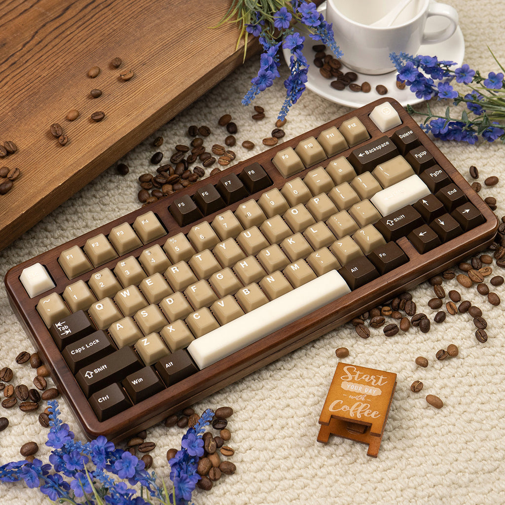 Coconut Latte Semi-Transparent Keycap Set — 164 Keys, Cherry Height, PBT+PC