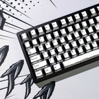 Comic Book White Cherry PBT Keycap Set – 141 Keys