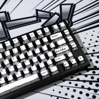 Comic Book White Cherry PBT Keycap Set – 141 Keys
