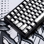 Comic Book White Cherry PBT Keycap Set – 141 Keys