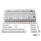 White Backlit Keycaps – Reflective Hollow-Out, PC + PBT Double-Shot, Cherry Profile