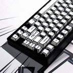 Comic Book White Cherry PBT Keycap Set – 141 Keys
