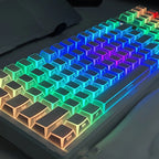 White Backlit Keycaps – Reflective Hollow-Out, PC + PBT Double-Shot, Cherry Profile