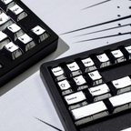 Comic Book White Cherry PBT Keycap Set – 141 Keys