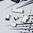 Comic Book White Cherry PBT Keycap Set – 141 Keys
