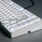 White Backlit Keycaps – Reflective Hollow-Out, PC + PBT Double-Shot, Cherry Profile