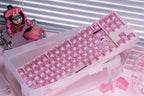 Translucent Pink PC Keycaps for Mechanical Keyboard — Pink Spring Harmony (112 Keys)