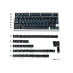 Black Backlit Keycaps - Reflective Hollow-Out, PC + PBT Double-Shot, Cherry Profile