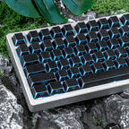 Black Backlit Keycaps - Reflective Hollow-Out, PC + PBT Double-Shot, Cherry Profile