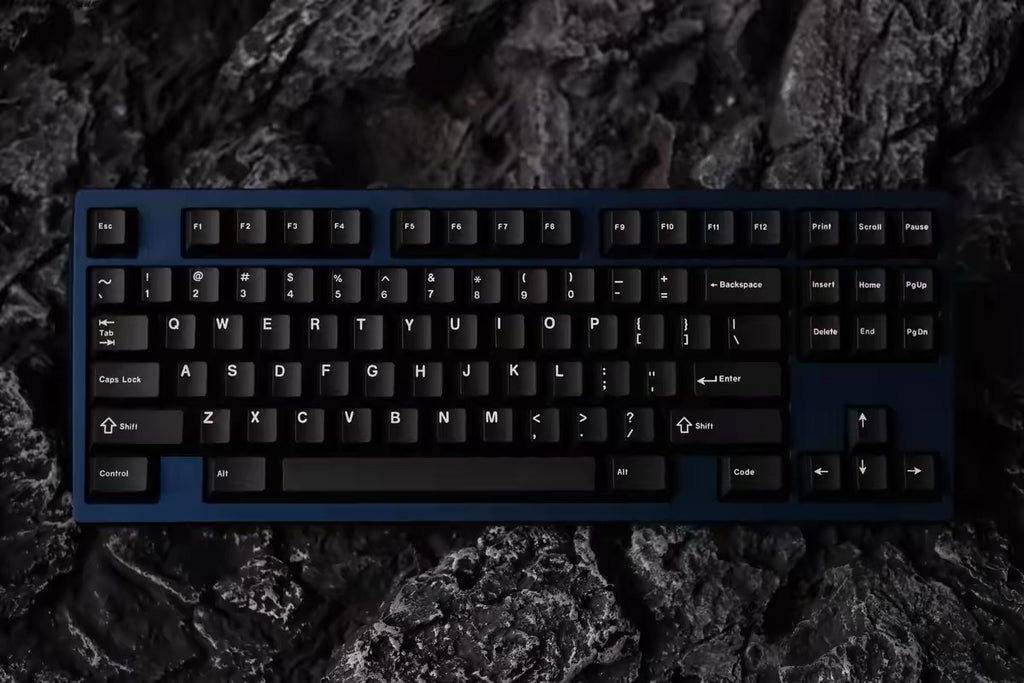 Black PBT Keycaps Top-Printed — BOW Dye-Sub Set, 143 Keys