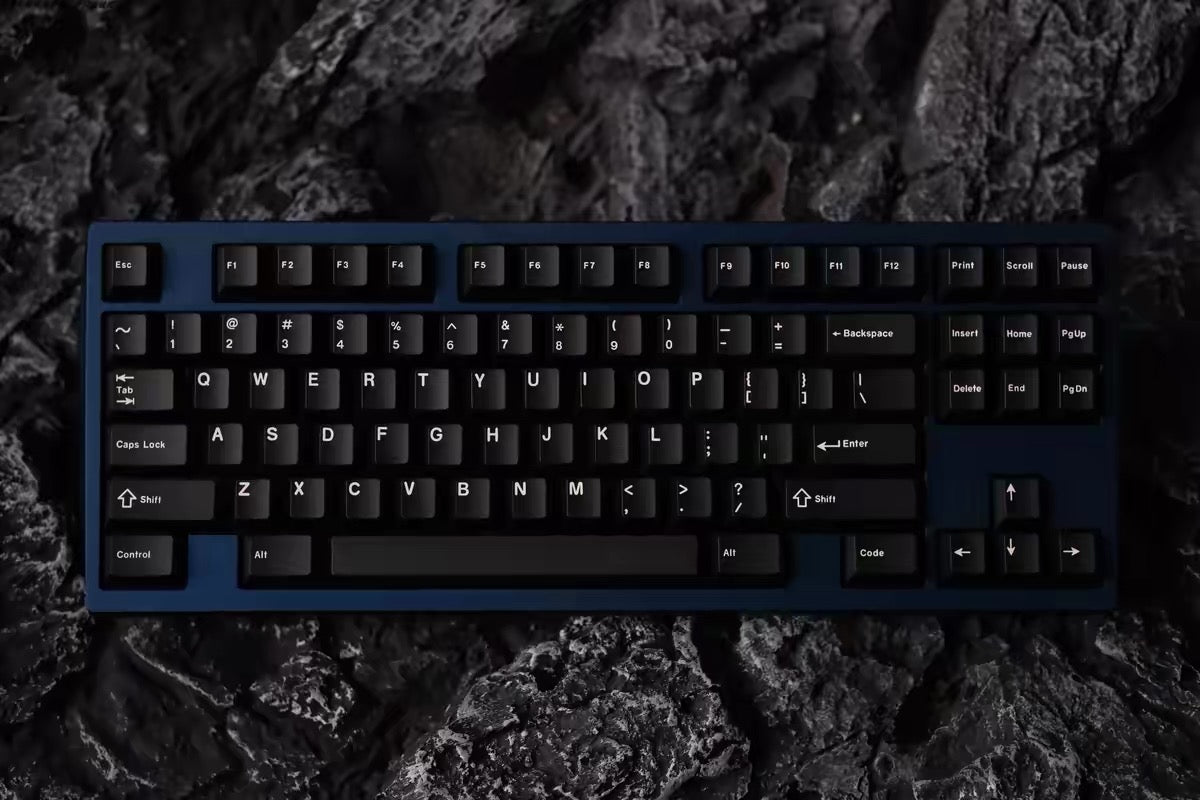 Black PBT Keycaps Top-Printed — BOW Dye-Sub Set, 143 Keys