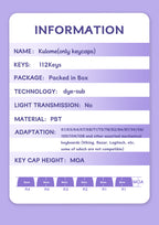 Kuromi PBT Keycap Set – 112 Keys, MOA Profile, Dye-Sub