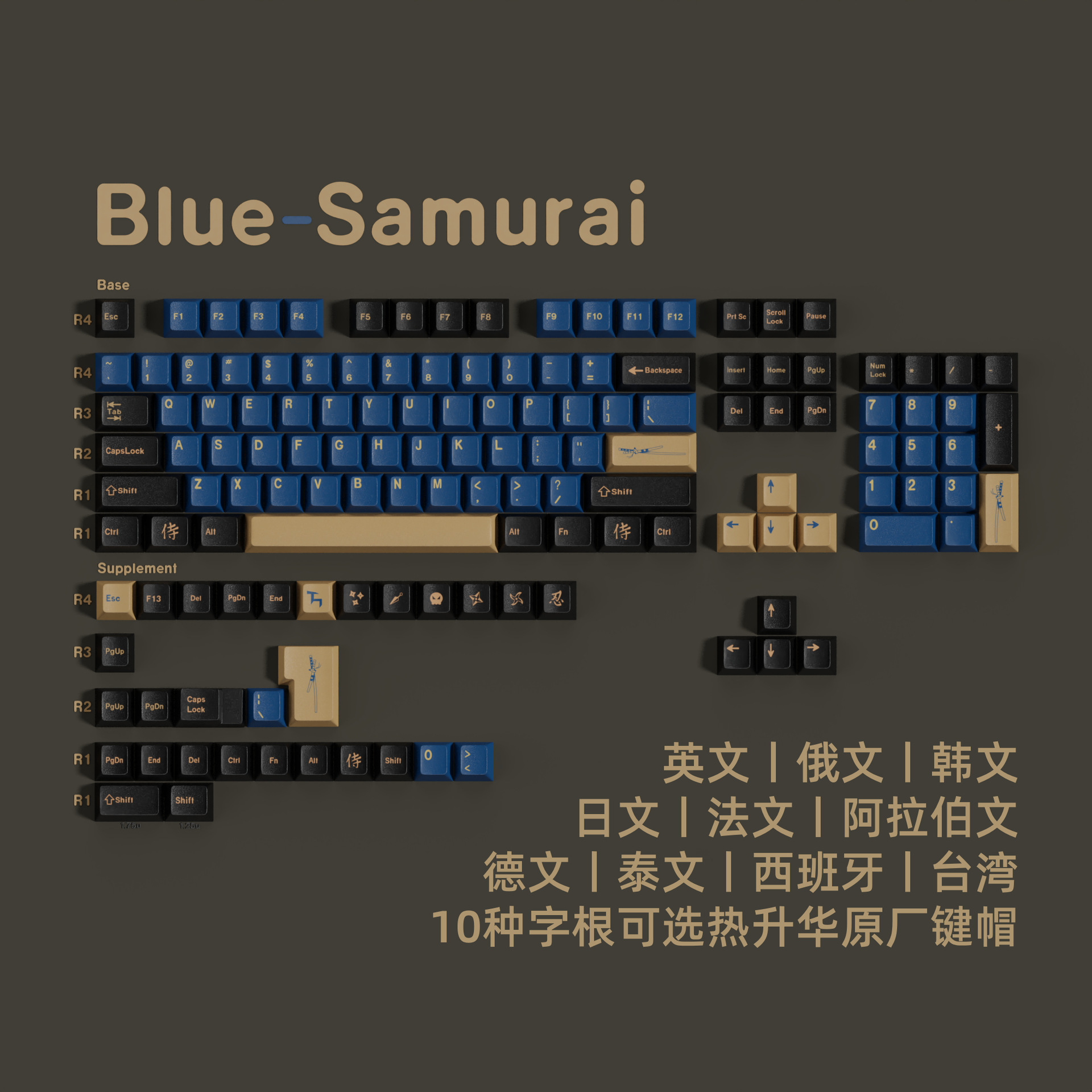 Blue Samurai PBT Keycaps (137 Keys)