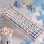 White Peach Oolong Cherry PBT PC Keycap Set – 164 Keys