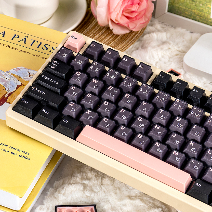 Night Sakura PBT/PC Keycaps – Cherry Profile (164 Keys) | Keyora