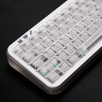 White Foggy Transparent Keycap Set – Cherry Profile PC 122 Keys