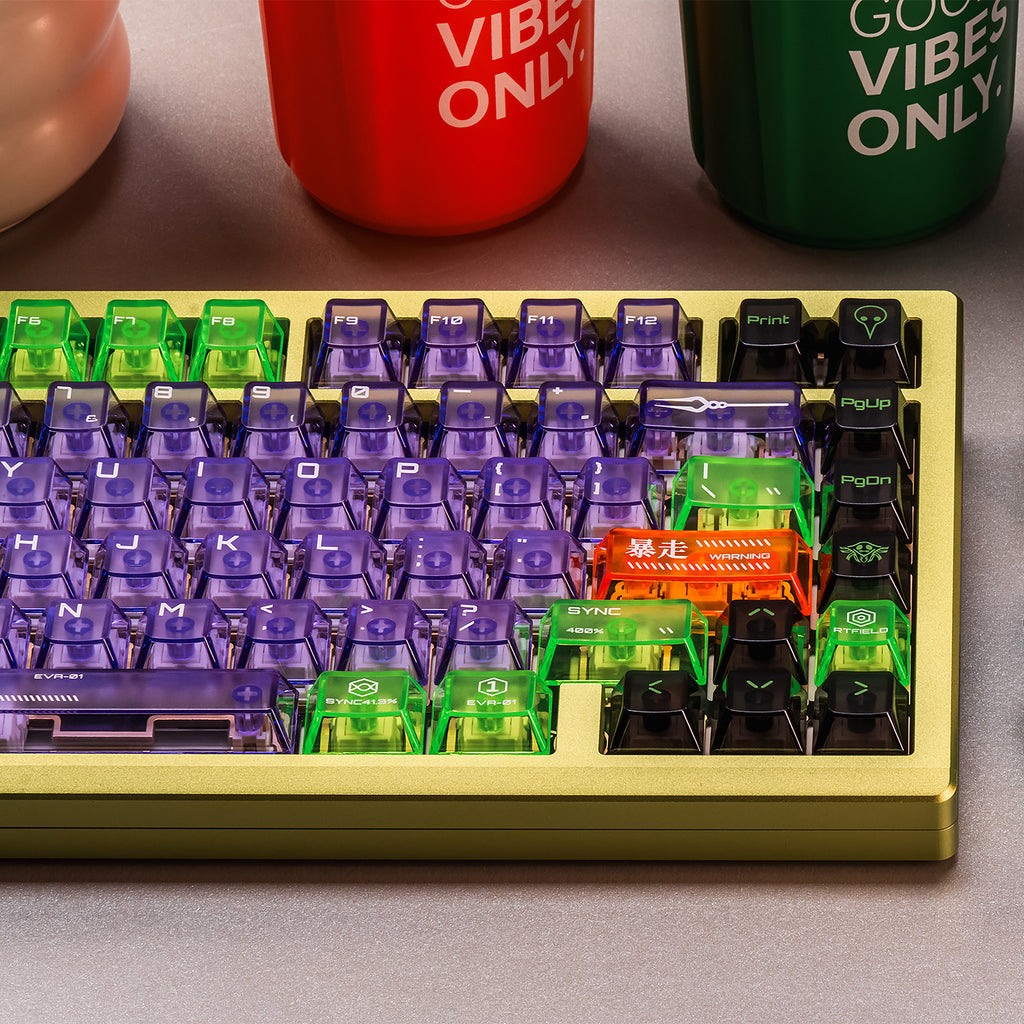 EVA Purple Unit-01 Matte PC Keycaps – UV-Reflective, Cherry Profile