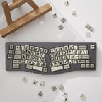 PBT Keycaps Retro — Black Large-Character Dye-Sub Set, 141 Keys