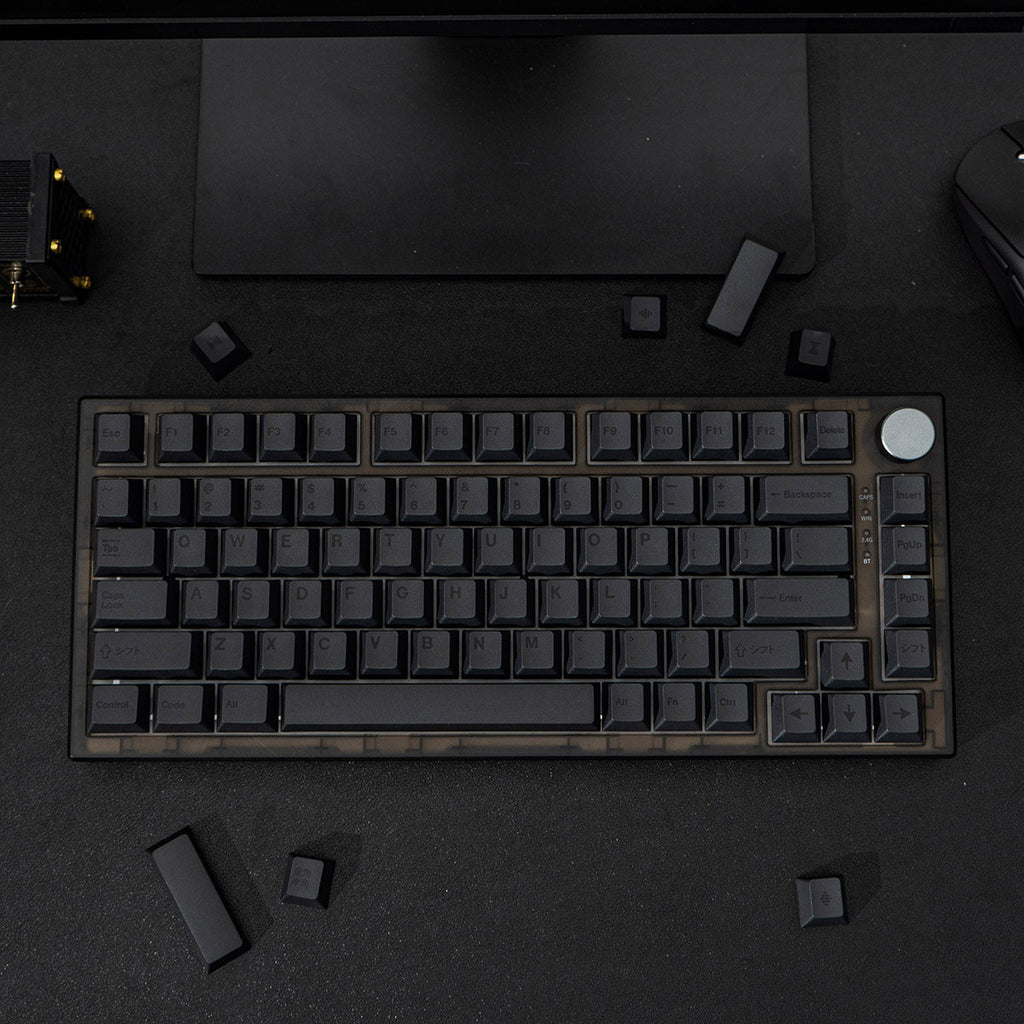 PBT Keycaps Black Dye-Sub — Carbon Black Complete Set, 143 Keys