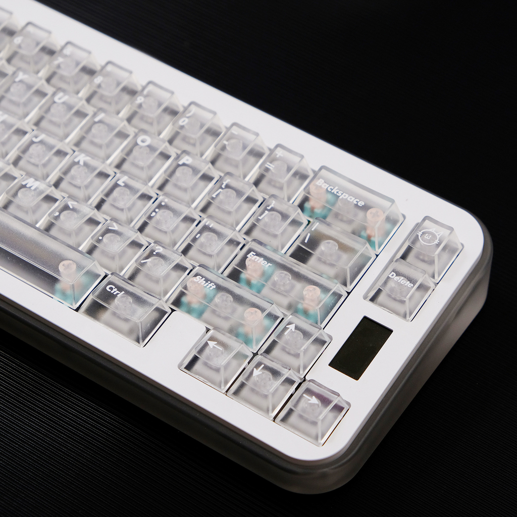 White Foggy Transparent Keycap Set – Cherry Profile PC 122 Keys