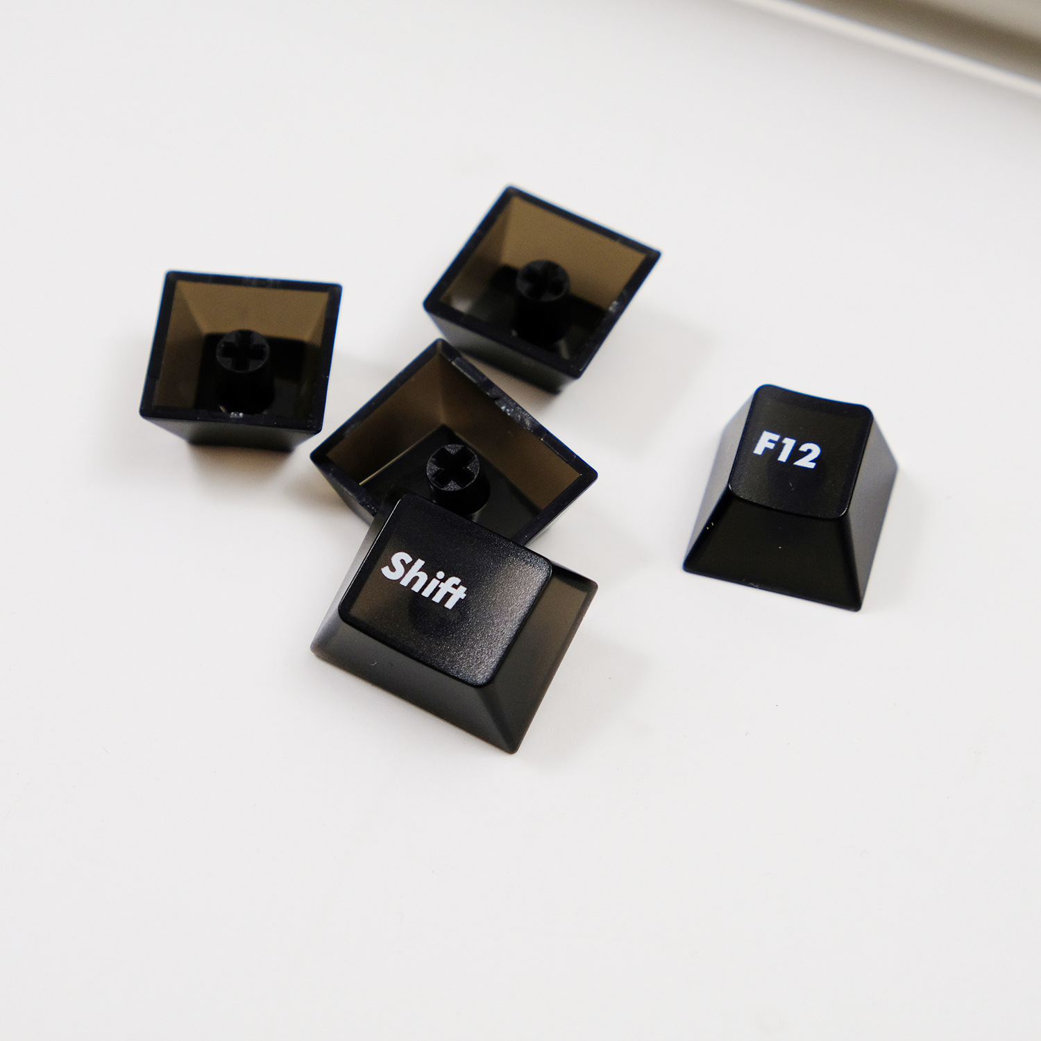 Black Textured Transparent Keycap Set – Cherry Profile PC 122 Keys