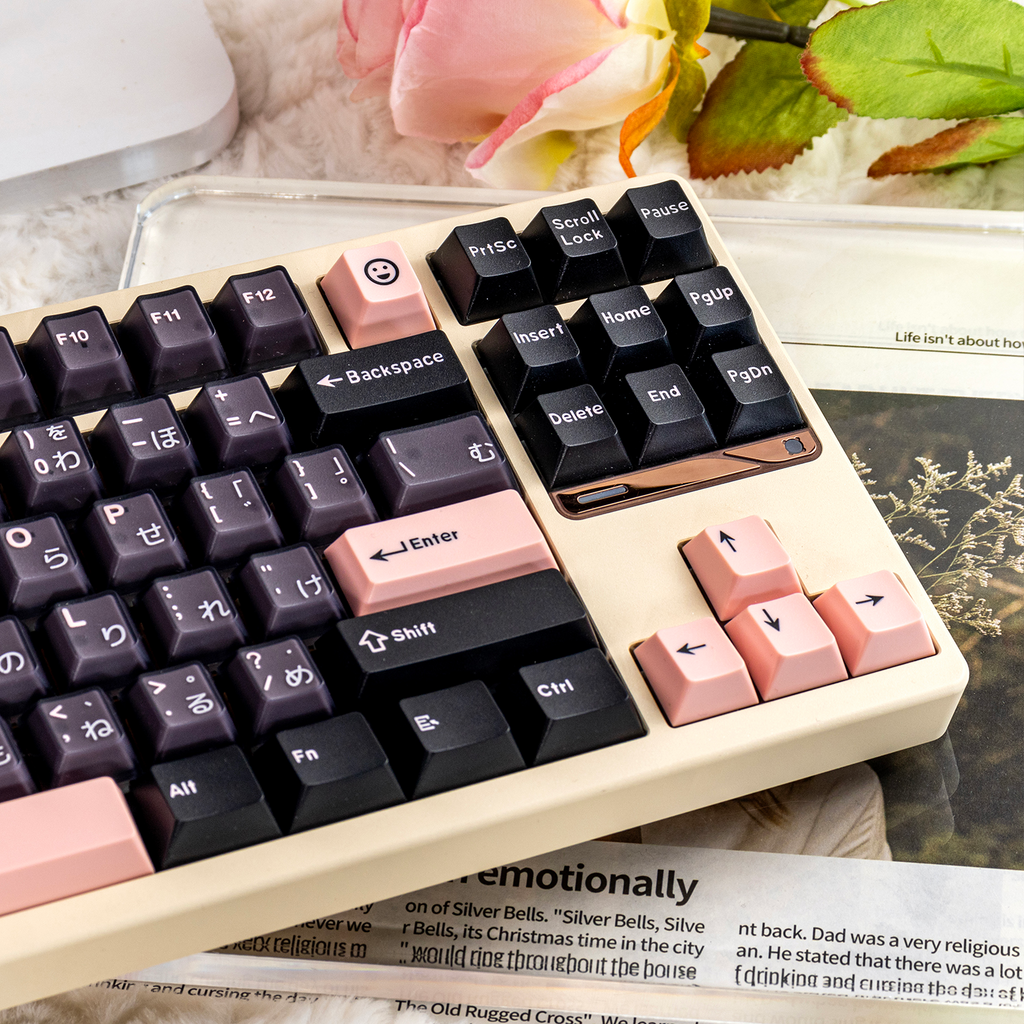 Night Sakura PBT/PC Keycaps – Cherry Profile (164 Keys)