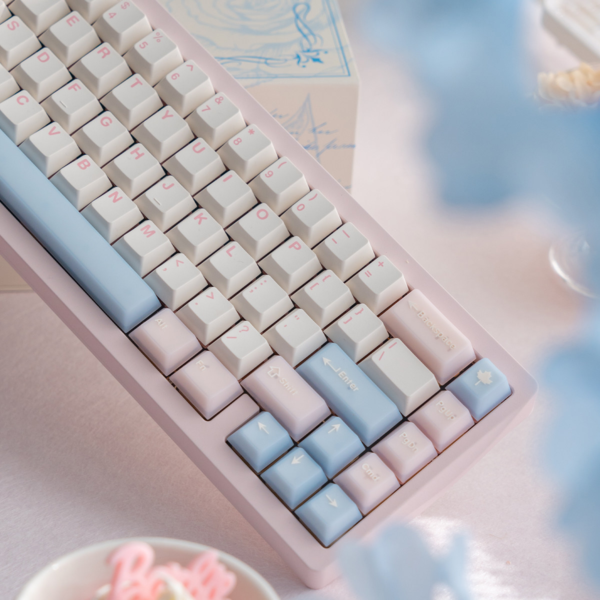 White Peach Oolong Cherry PBT PC Keycap Set – 164 Keys