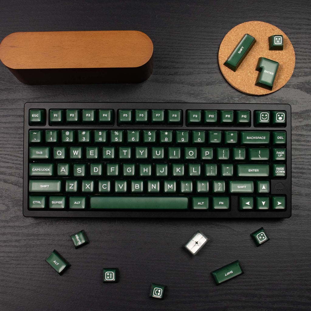 SA Profile Emerald Green Keycaps – 142-Key PBT Double-Shot Set