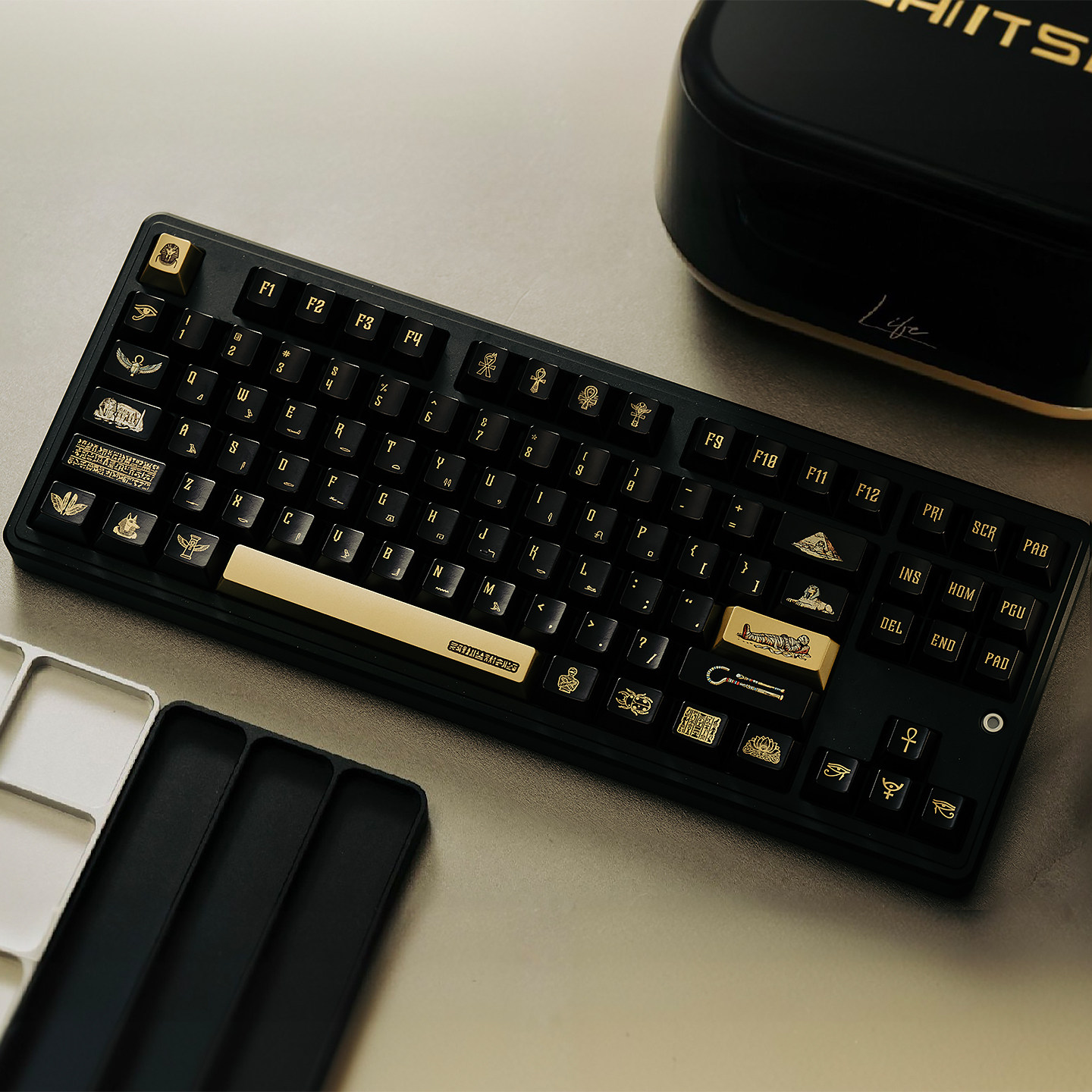 Egypt R2 Metallic Black Cherry PBT Keycap Set – 129 Keys