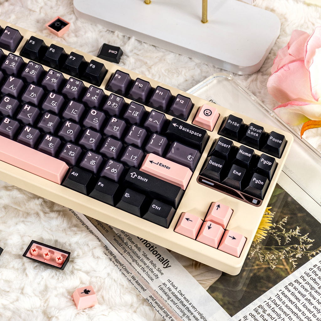 Night Sakura PBT/PC Keycaps – Cherry Profile (164 Keys)