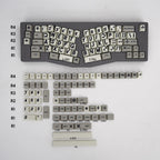 PBT Keycaps Retro — Black Large-Character Dye-Sub Set, 141 Keys
