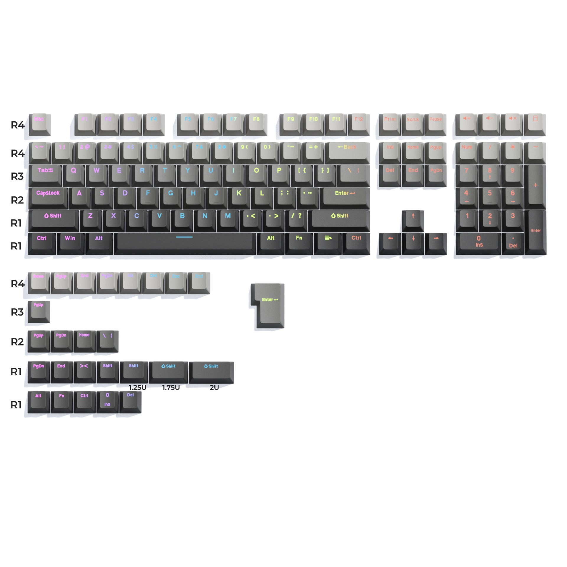 XVX Gradient Shine-Through PBT OEM Keycaps (134 Keys)