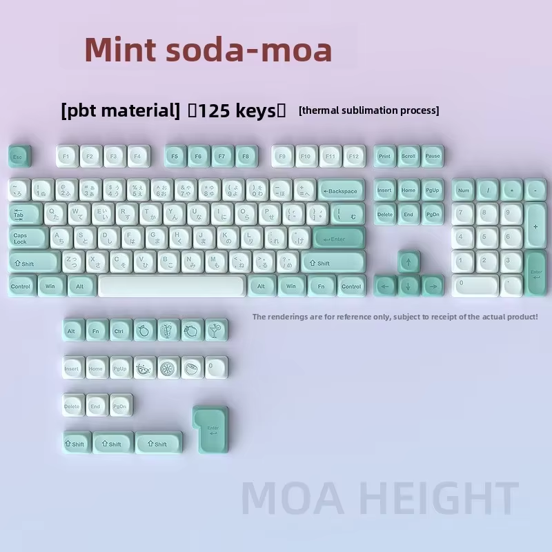 Mint Soda MOA Profile PBT Keycap Set – 125 Keys