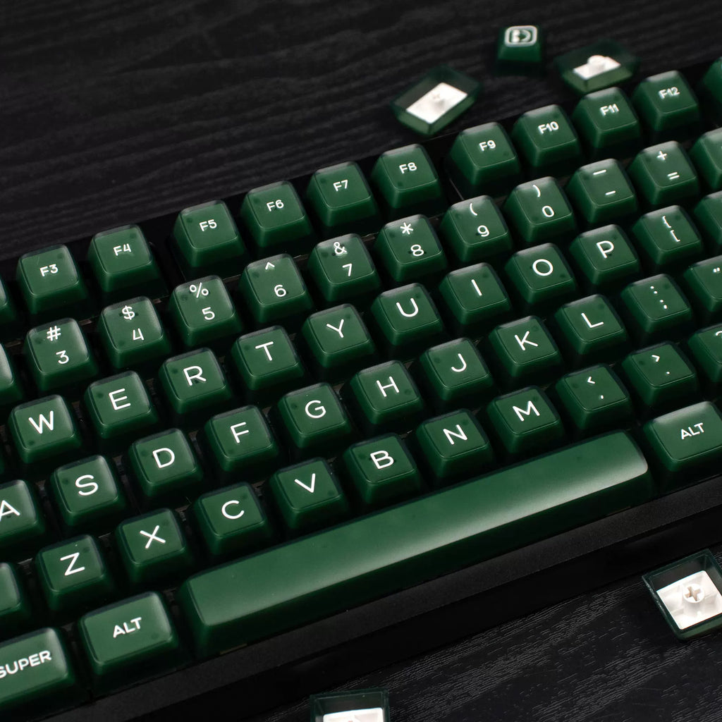 SA Profile Emerald Green Keycaps – 142-Key PBT Double-Shot Set