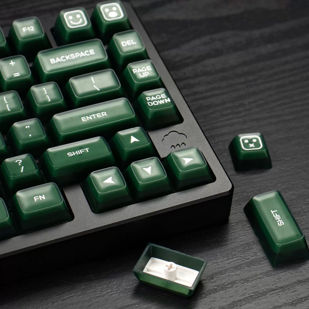 SA Profile Emerald Green Keycaps – 142-Key PBT Double-Shot Set