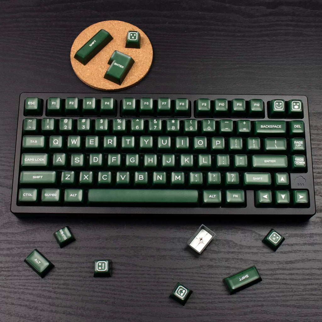 SA Profile Emerald Green Keycaps – 142-Key PBT Double-Shot Set