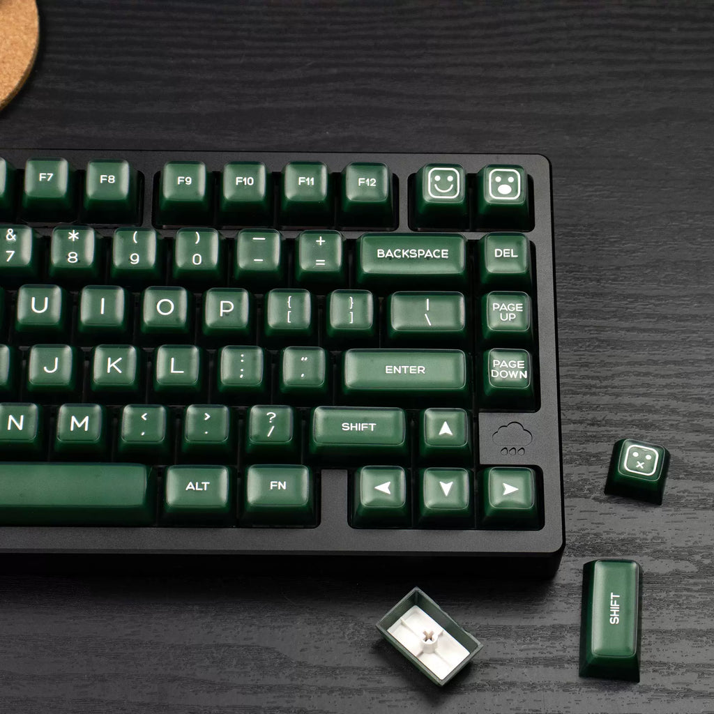 SA Profile Emerald Green Keycaps – 142-Key PBT Double-Shot Set