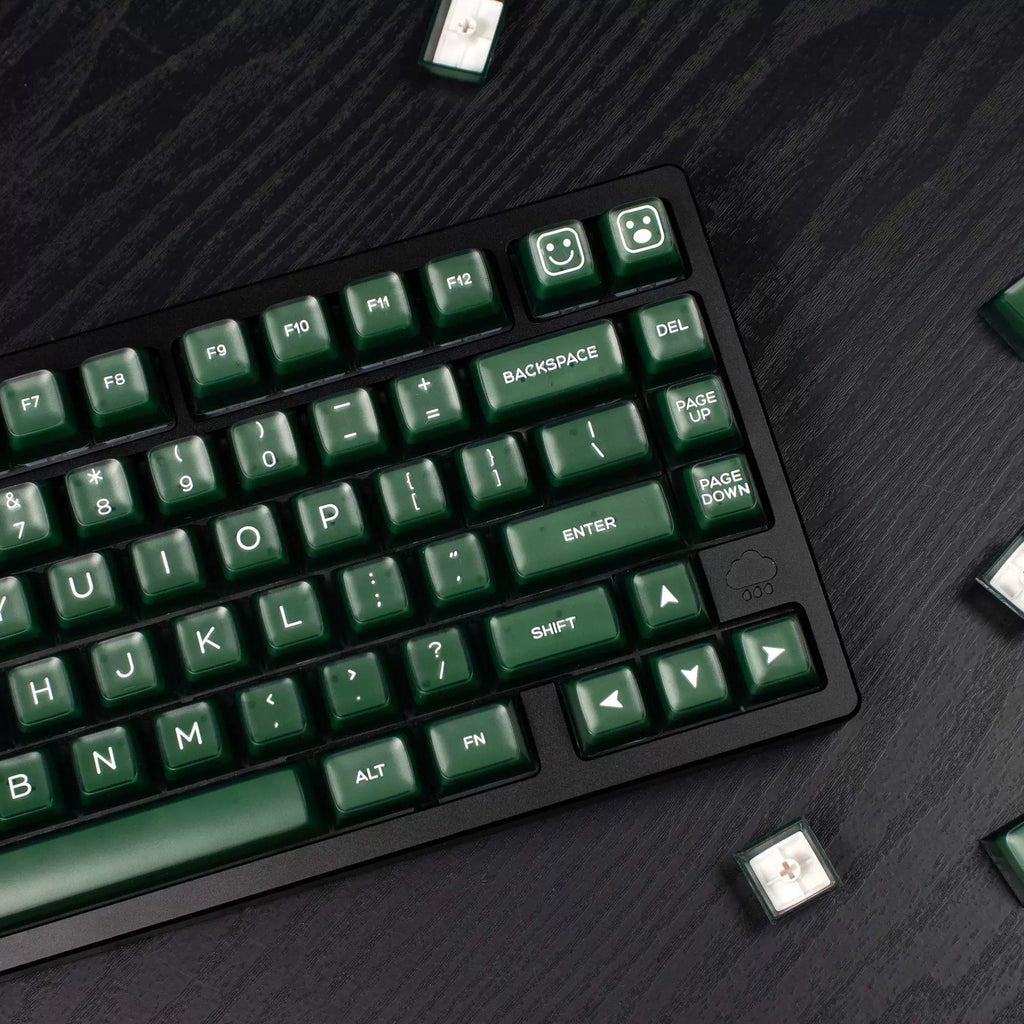 SA Profile Emerald Green Keycaps – 142-Key PBT Double-Shot Set