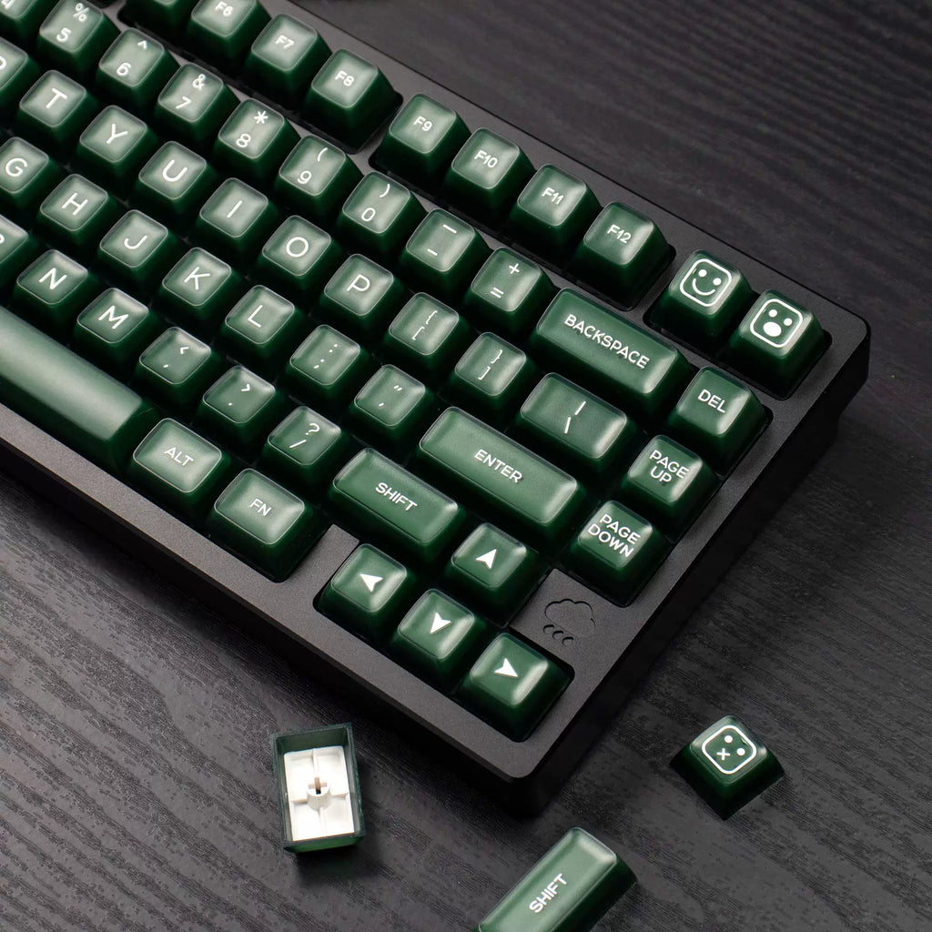 SA Profile Emerald Green Keycaps – 142-Key PBT Double-Shot Set