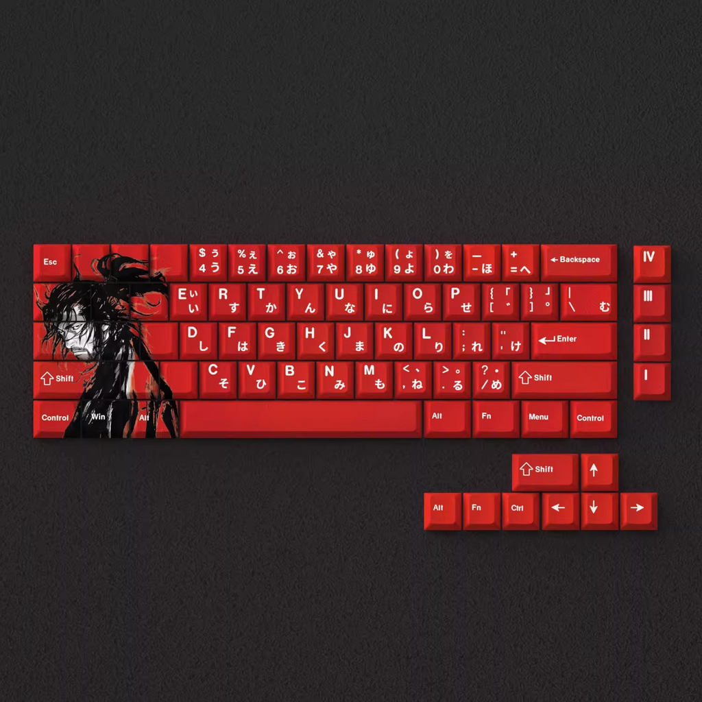 Red Samurai PBT Keycaps – Cherry Profile (73 Keys)