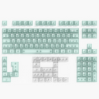 Translucent PC Keycaps — Misty Jade Green & White Set, 132 Keys