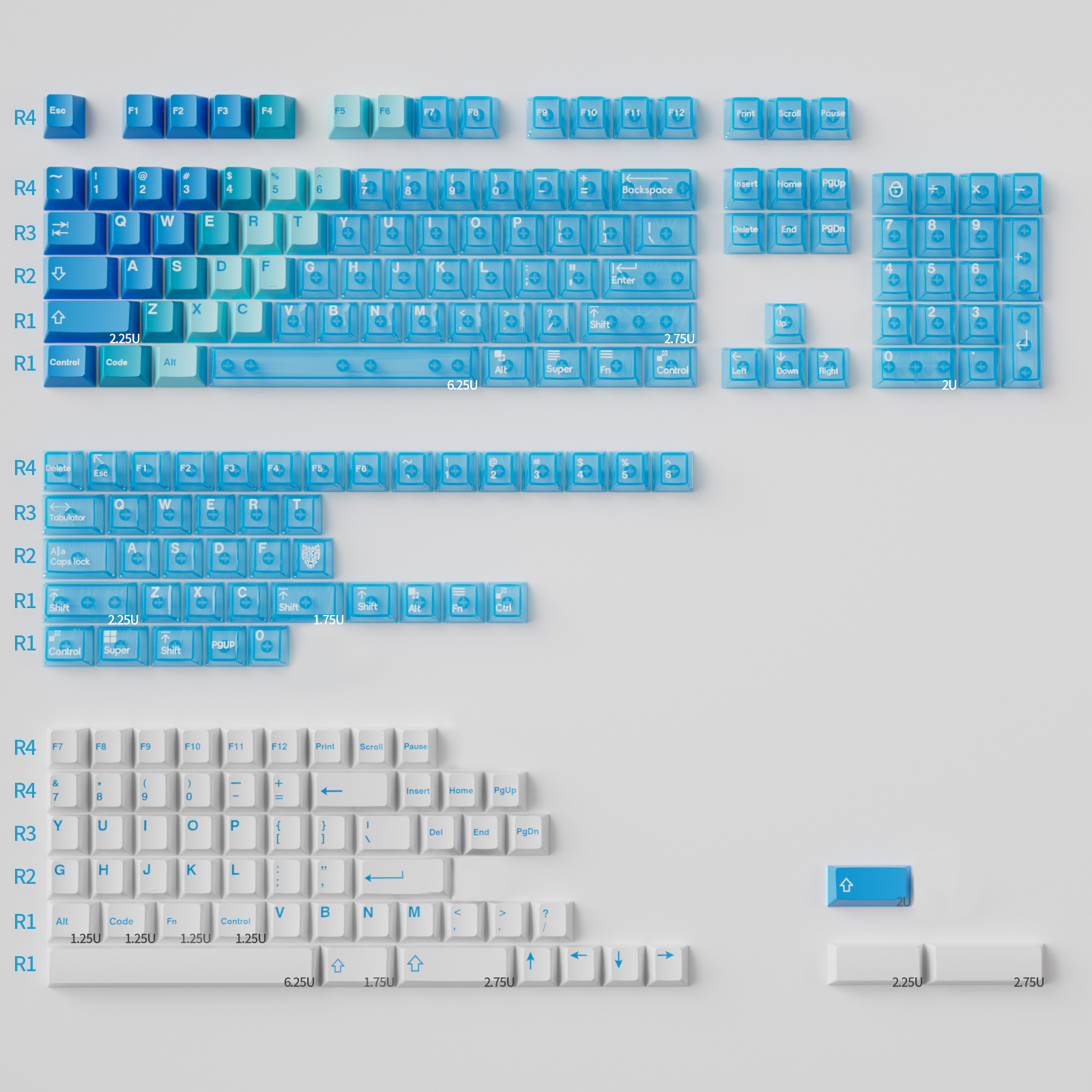 Hawaii Snow Mountain R2 Keycaps – PBT & PC (207 Keys)