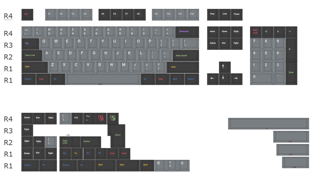 Oblivion Regular Keycap Set – Cherry Profile PBT 141 Keys