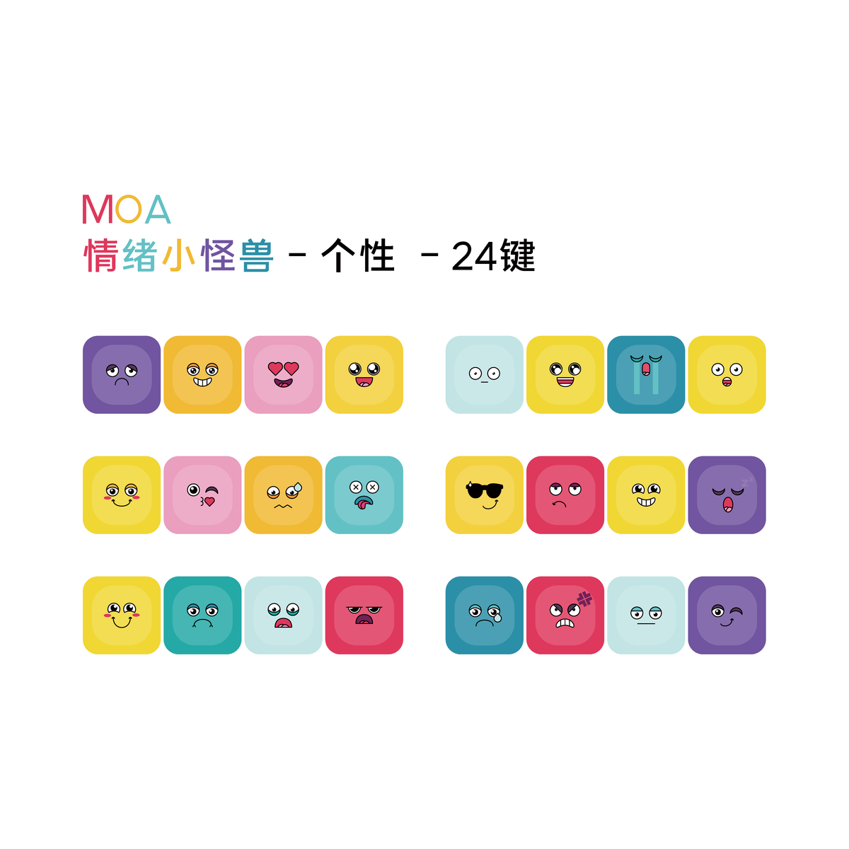 MOA Mood Monsters 24-Key Novelty Keycap Set