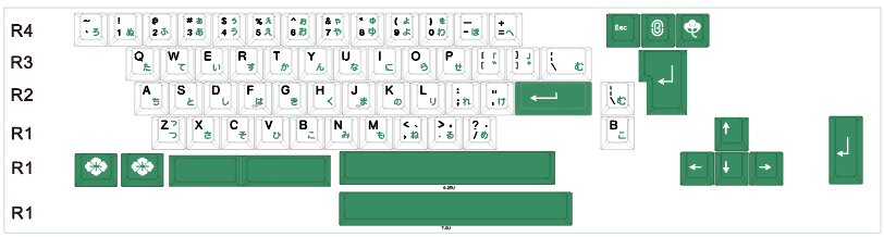 Shanshui Green Keycap Set – Cherry Profile PBT 150 Keys